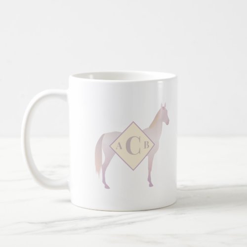 Monogrammed Perlino Akhal Teke Horse Silhouette Coffee Mug