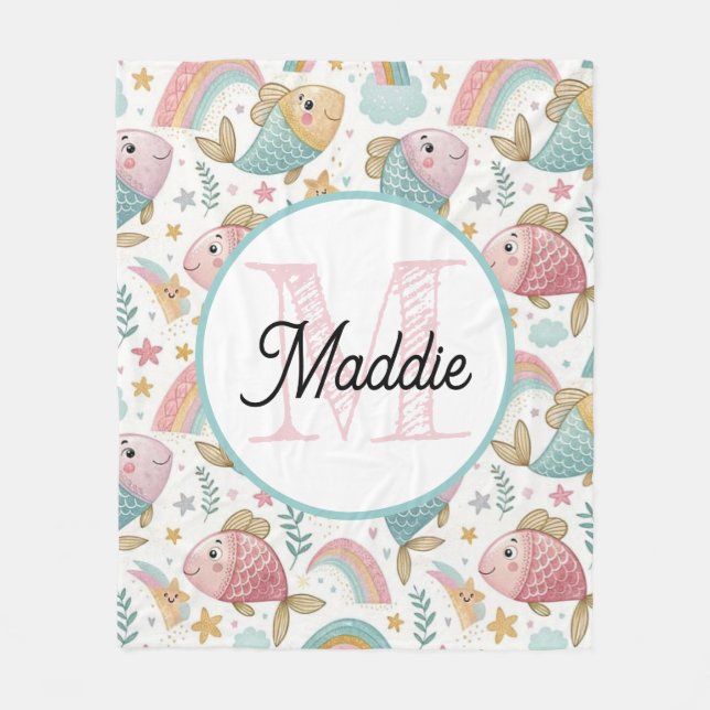 Monogrammed personalize fleece blanket shells (Front)