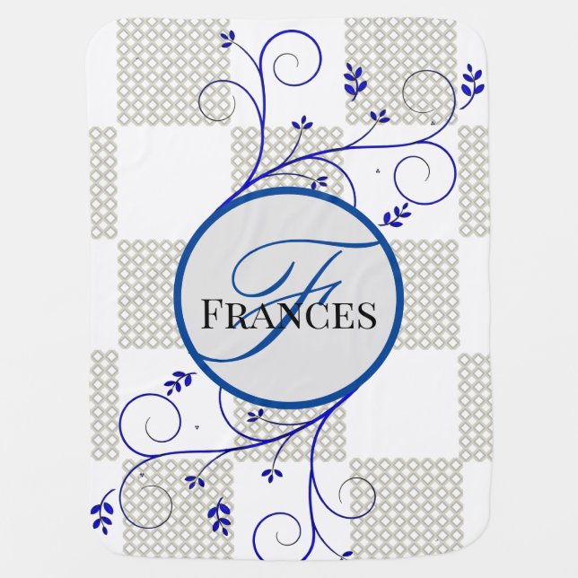 Monogrammed Personalized Baby Blanket (Front)