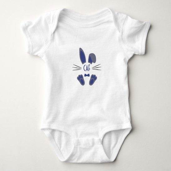 Monogrammed Personalized Easter Bunny in Blue Baby Bodysuit