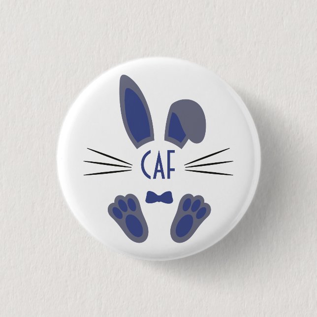 Monogrammed Personalized Easter Bunny in Blue Button (Front)