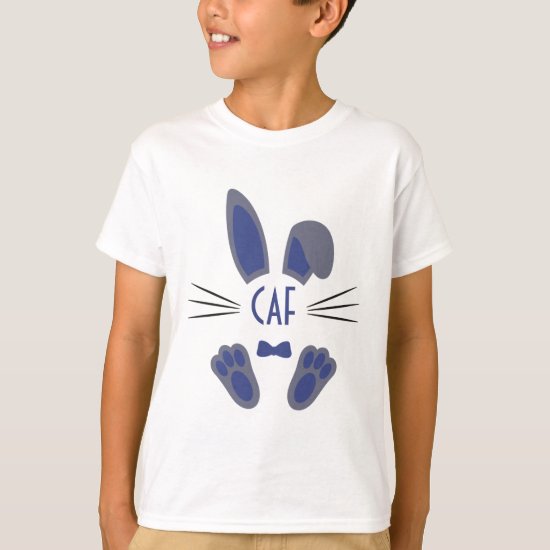 Monogrammed Personalized Easter Bunny in Blue T-Shirt