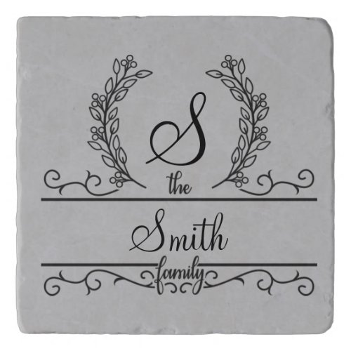 Monogrammed Personalized Family Name  Trivet
