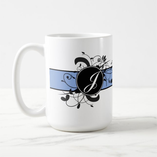 Monogrammed Personalized Fancy Flourish Coffee Mug (Left)