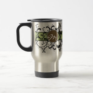 Monogrammed Personalized Fancy Flourish Travel Mug