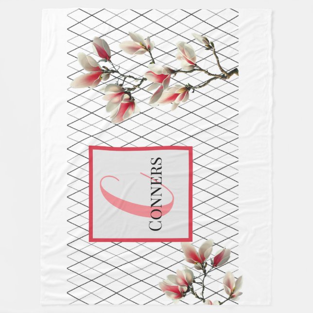 Monogrammed Personalized Fleece Blanket (Front)