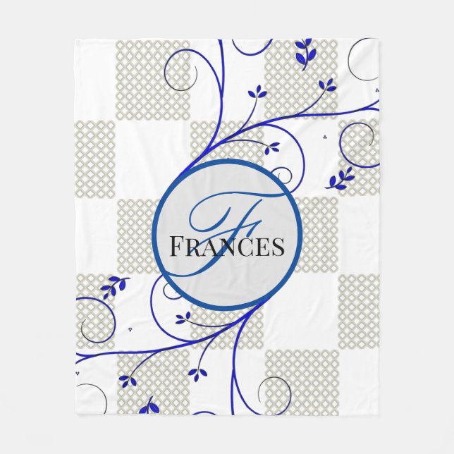Monogrammed Personalized Fleece Blanket (Front)