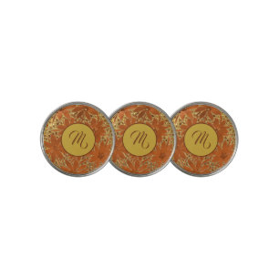 Monogrammed Personalized Gold Sparkle Golf Ball Marker