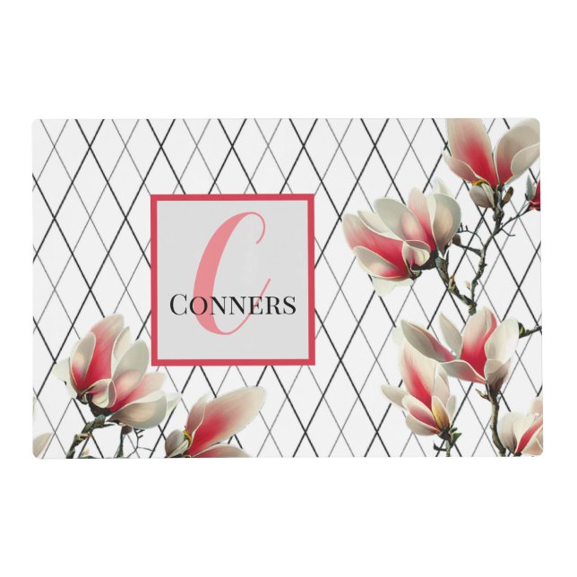 Monogrammed Personalized Laminated Placemat (Front)