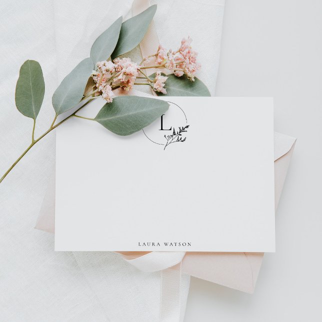 Monogrammed Personalized Stationery for Women Note Card (Creator Uploaded)