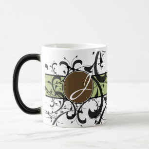 Monogrammed Personalized Victorian Flourish Color Morph Mug