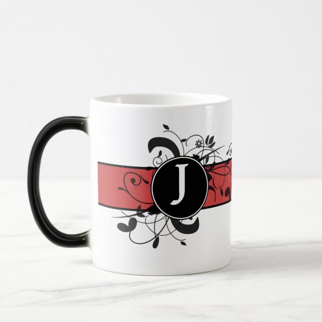 Monogrammed Personalized Victorian Flourish Color Morph Mug (Left)