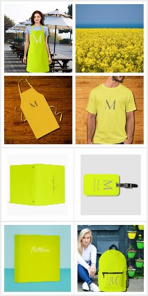 Monogrammed & Personalized Yellow 