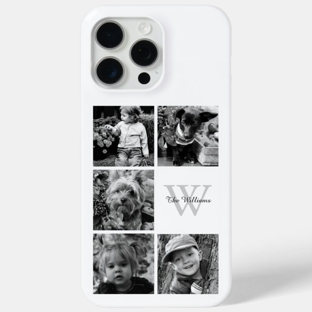 Monogrammed Photo Collage Case-Mate iPhone Case (Back)