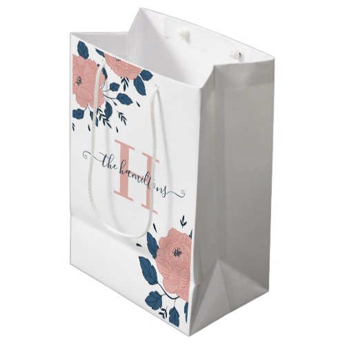Monogrammed Photo Floral Gift Bag