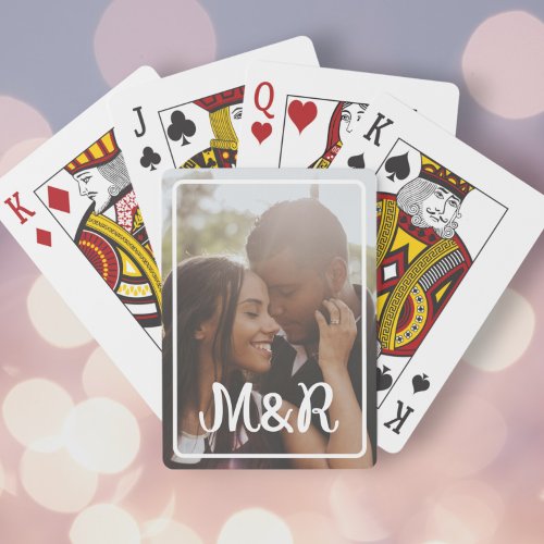Monogrammed Photo Personalized Playing Cards