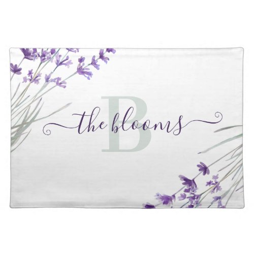 Monogrammed Photo Watercolor Lavender Placemat