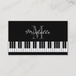 Monogrammed piano teacher business card template