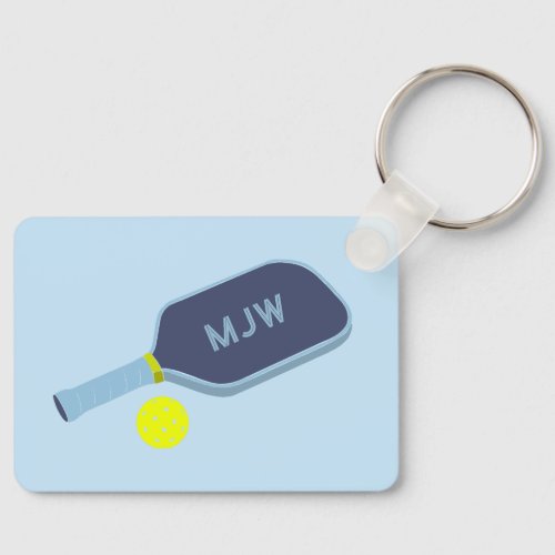 Monogrammed PIckleball Paddle Sports Keychain