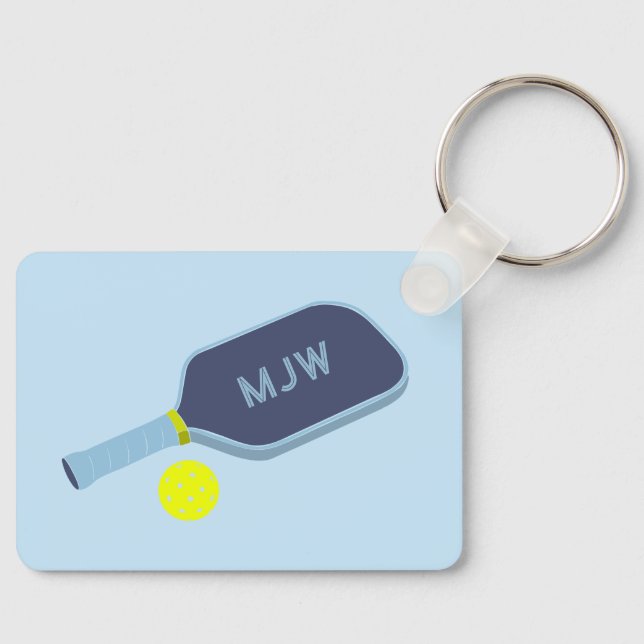 Monogrammed PIckleball Paddle Sports Keychain (Front)