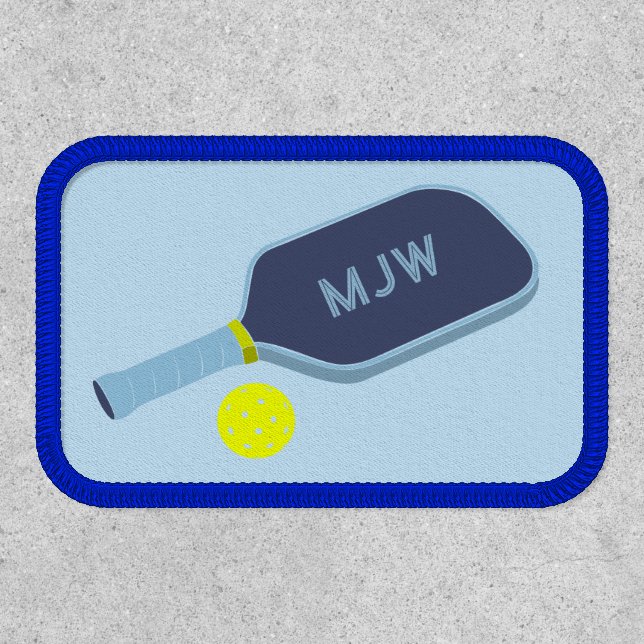 Monogrammed PIckleball Paddle Sports Patch (Front)