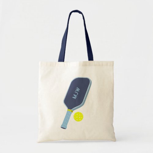 Monogrammed PIckleball Paddle Sports Tote Bag