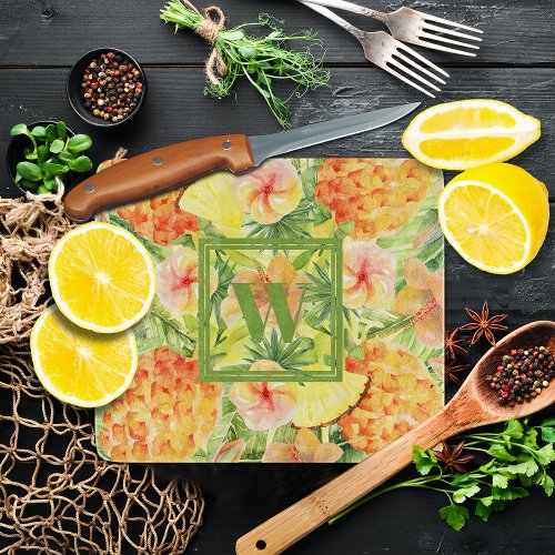 Monogrammed Pineapples Cutting Board