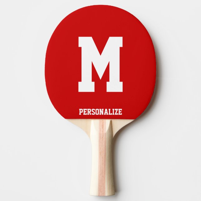 Monogrammed ping pong paddle for table tennis (Front)