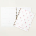 Monogrammed Pink Bow Planner<br><div class="desc">This notebook features a preppy coquette pink bow design.</div>