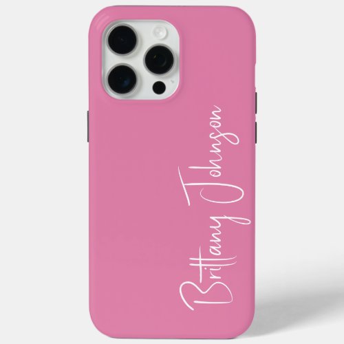 Monogrammed Pink iPhone 15 Pro Max Case