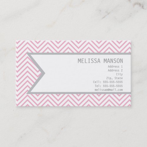 Monogrammed Pink Chevron Calling Card Business Card Templates