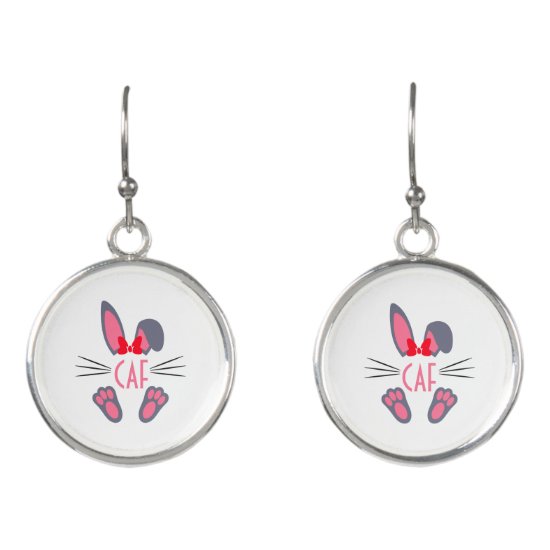 Monogrammed Pink Easter Bunny Earrings