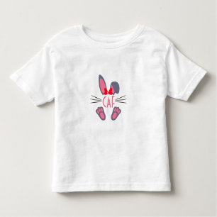 Monogrammed Pink Easter Bunny Toddler T-shirt