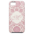 Monogrammed Pink Floral Damask