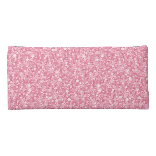 Monogrammed Pink Glitter Pencil Case (Back)