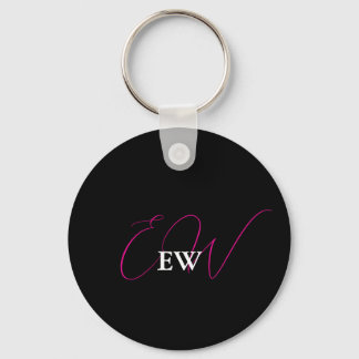 Monogrammed Pink Initial Girly Typography Keepsake Keychain