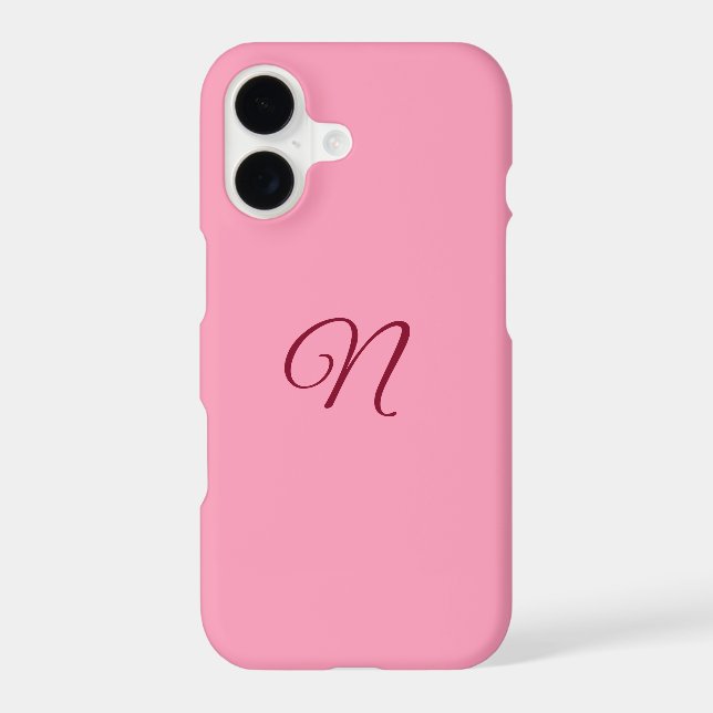 Monogrammed pink  iPhone case (Back)
