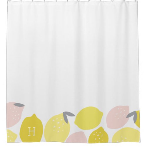 Monogrammed  Pink Lemonade Shower Curtain