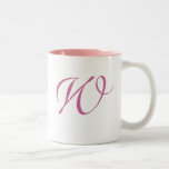 Monogrammed Pink Mug For The Swirls Collection at Zazzle