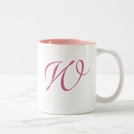 Monogrammed Pink Mug For The Swirls Collection