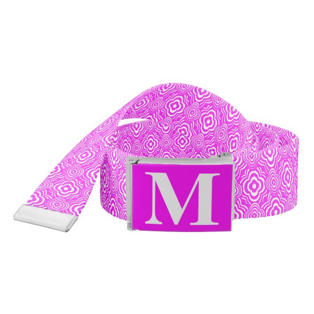 Monogrammed Pink Pettler Belt (Snake)
