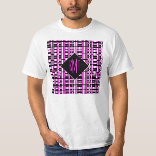 Monogrammed Pink Plaid T_Shirt