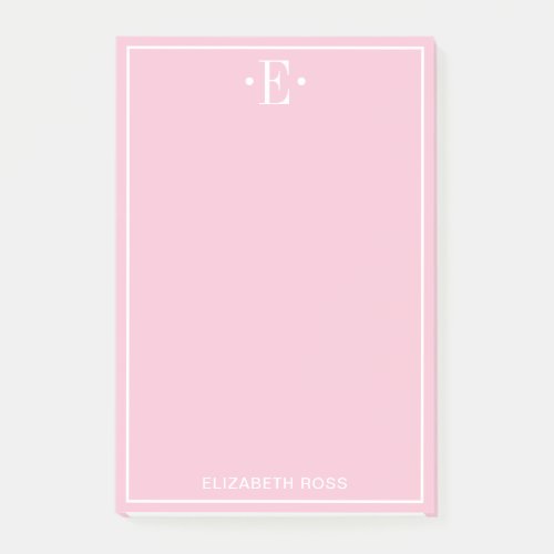 Monogrammed Pink Post_it Notes