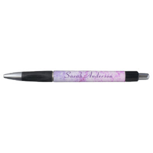 Monogrammed Pink & Purple Marbled Pen