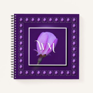 Monogrammed Pink, Purple Spring Blossom Journal
