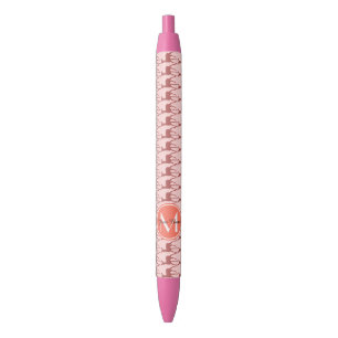 Monogrammed Pink Salmon Deer, Personalized Name Pen