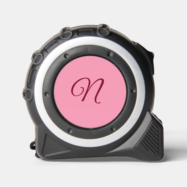 Monogrammed pink  tape measure (Front)