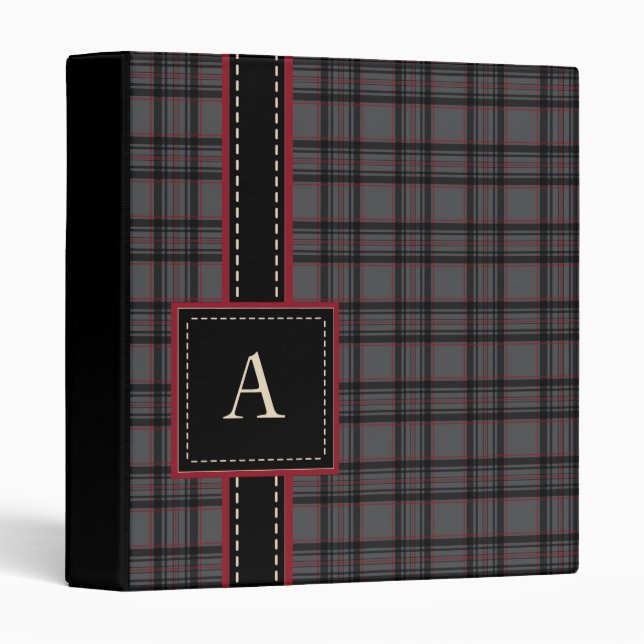 Monogrammed Plaid Binder (Front/Spine)