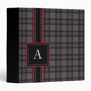 Monogrammed Plaid Binder