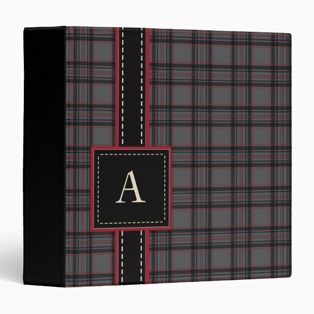 Monogrammed Plaid Binder (Front/Spine)